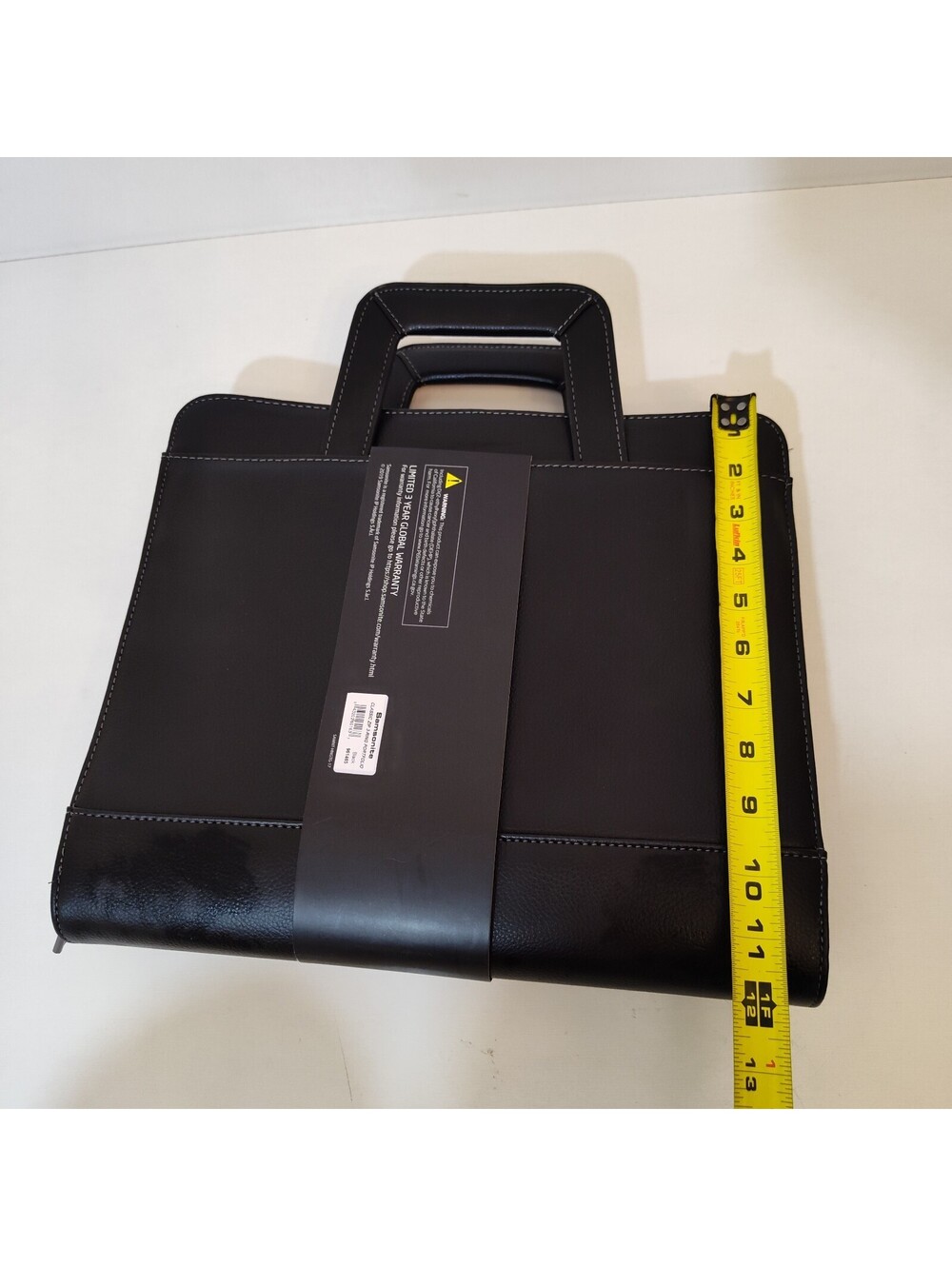 Samsonite Black Leather 3-Ring Portfolio With Strap Model# 961465 - Picture 8 of 12